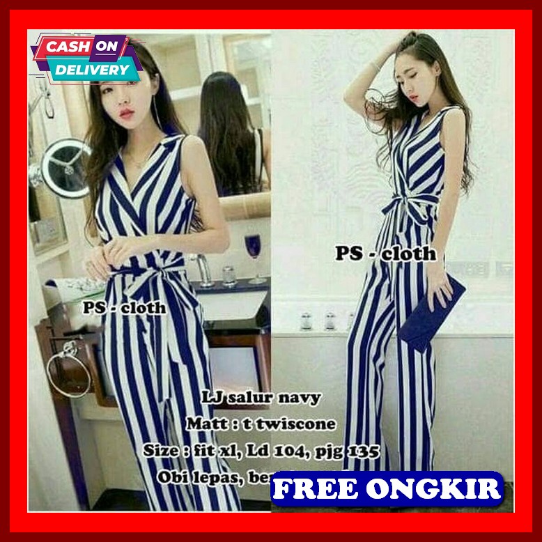( Cod ) Gudang Fashion - Jumsuit Jola / Jumsuit Salur / Jumsuit Monalisa - Fashion Jumpsuit Wanita 1