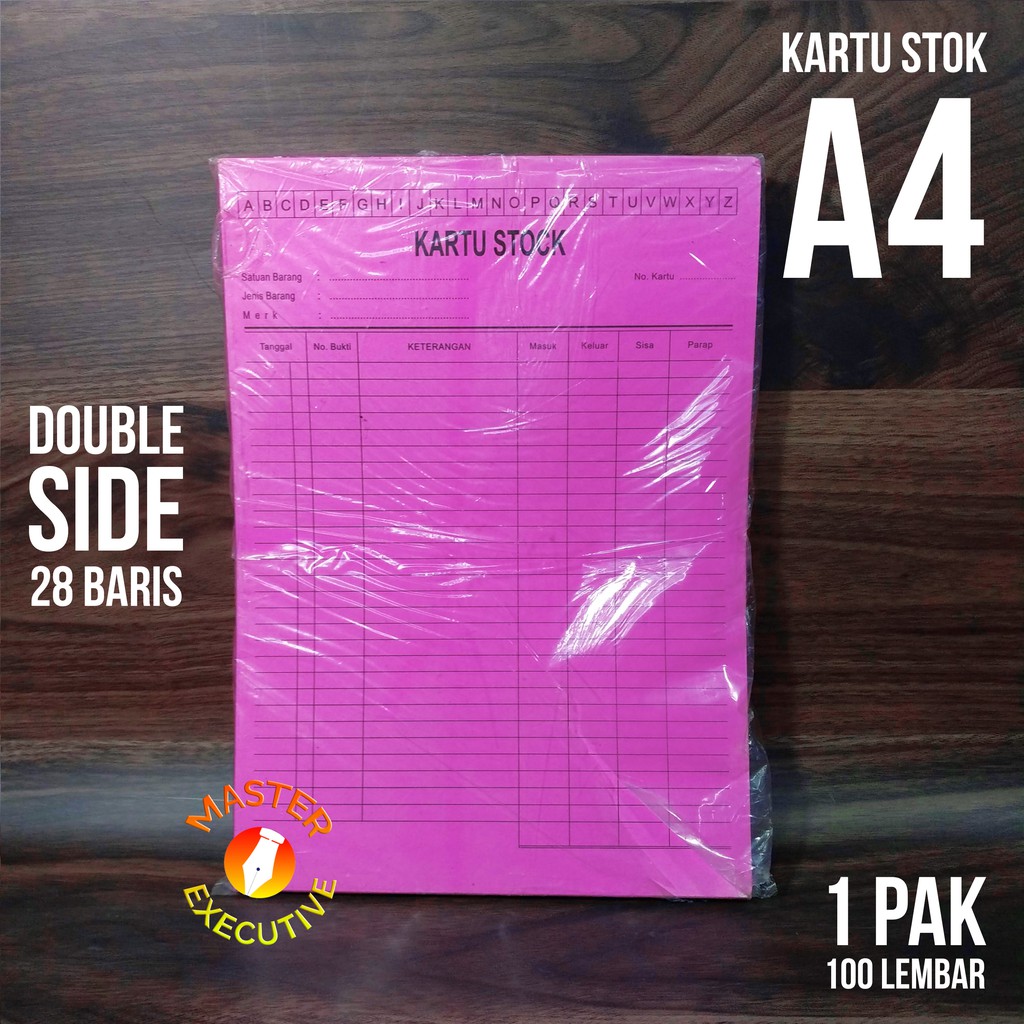 [Pak - 100 Lembar] Kartu Stok A4 - Catatan Stock Gudang