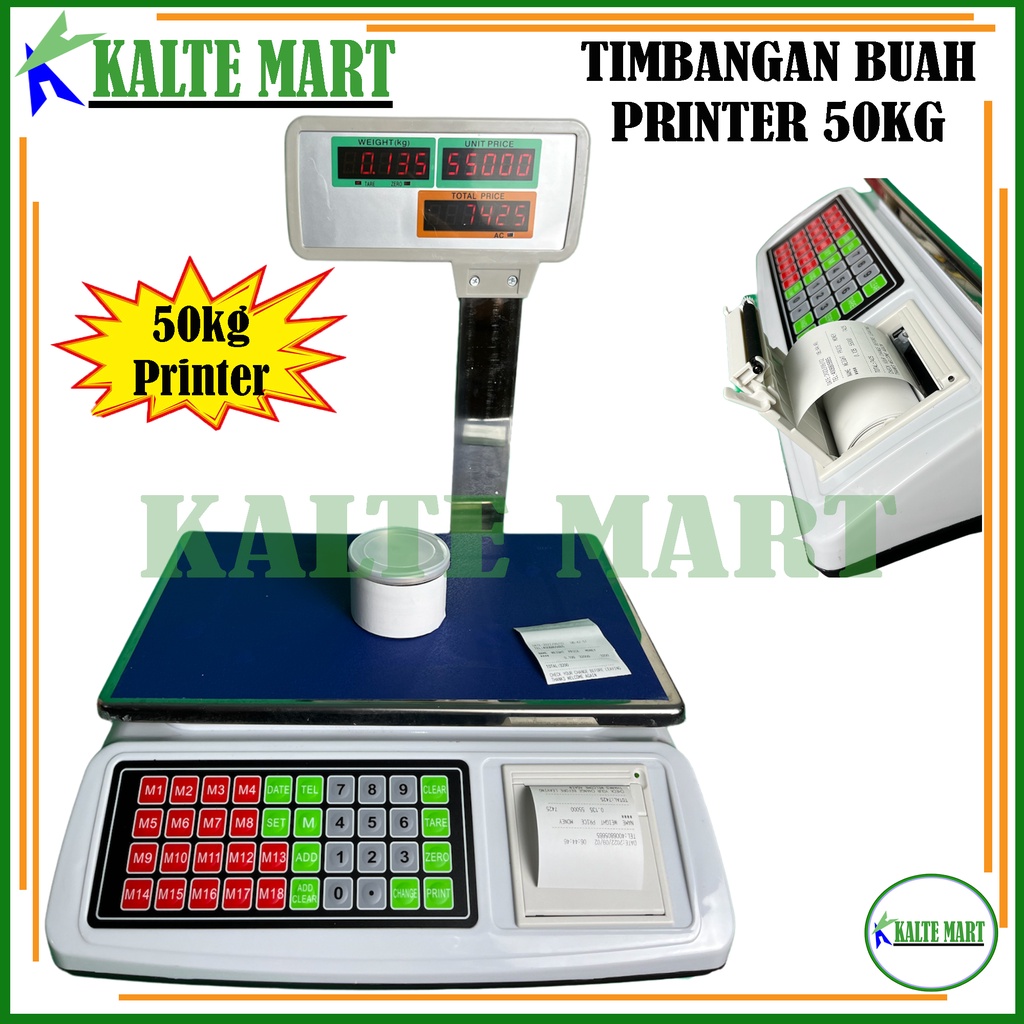 Timbangan Digital Printer 50kg Timbangan Buah Sayur 50Kg Printer Price Computing Scale Print 50kg