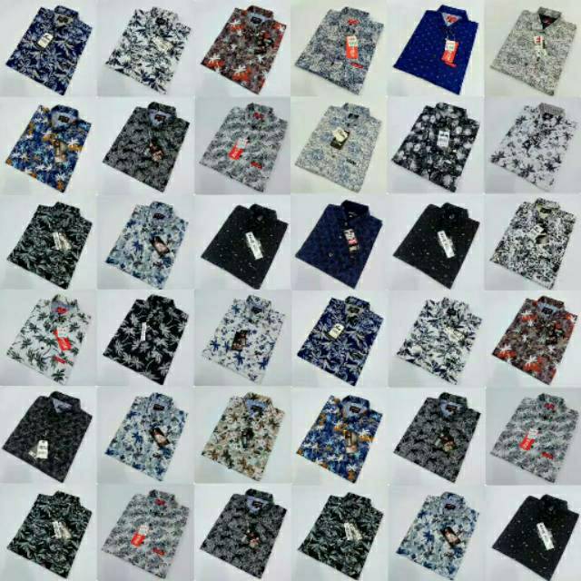 GROSIR kemeja surfing lengan pendek motif bunga cowok cewek distro  hem pantai motif bunga murah