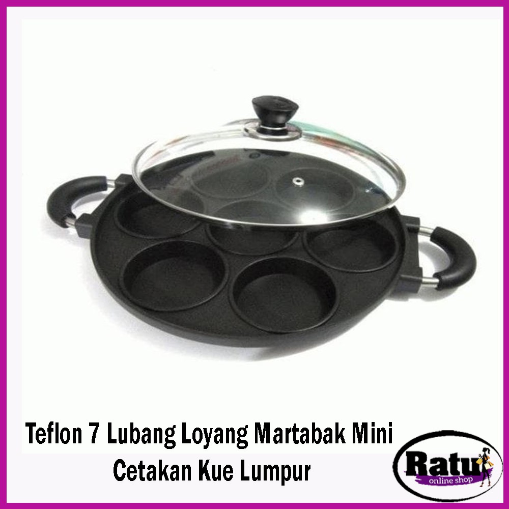 Teflon 7 Lubang Loyang Martabak Mini Cetakan Kue Lumpur