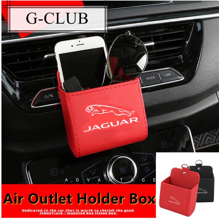 (G-CLUB) Tas Penyimpanan Handphone / Kunci Bahan Kulit Untuk Kisi Ac Mobil Jaguar XE XF XEL XJL F-Pace