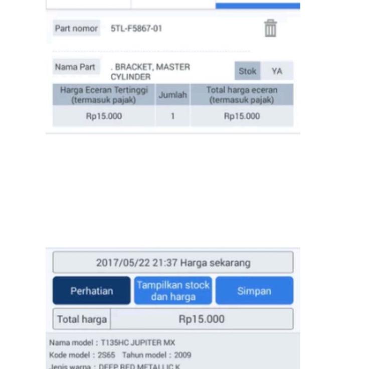 [CKB.11Au22м] 5TL-F5867-01 Holder dudukan spion kanan Yamaha Mio Xeon Vixion Jupiter MX F1zr vega zr