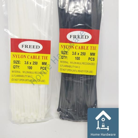 

❊ Kabel Ties / Cable Ties / Kabel Tis FREED 25 cm per 100 pcs - Putih ◘