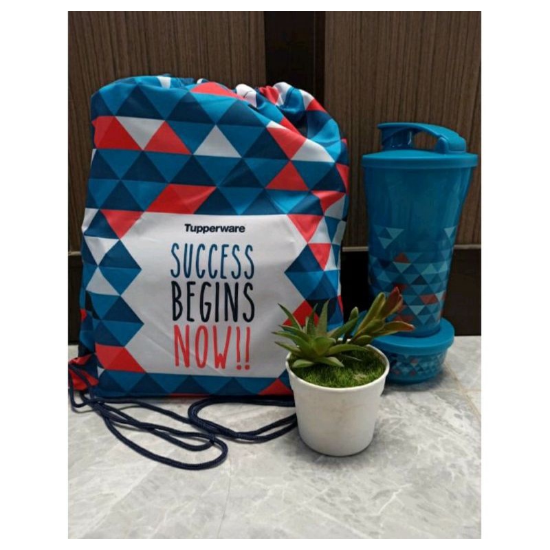 Promo tupperware murah ilumina biru free tas lunch box set tempat bekal makan anak sekolah atau dewa