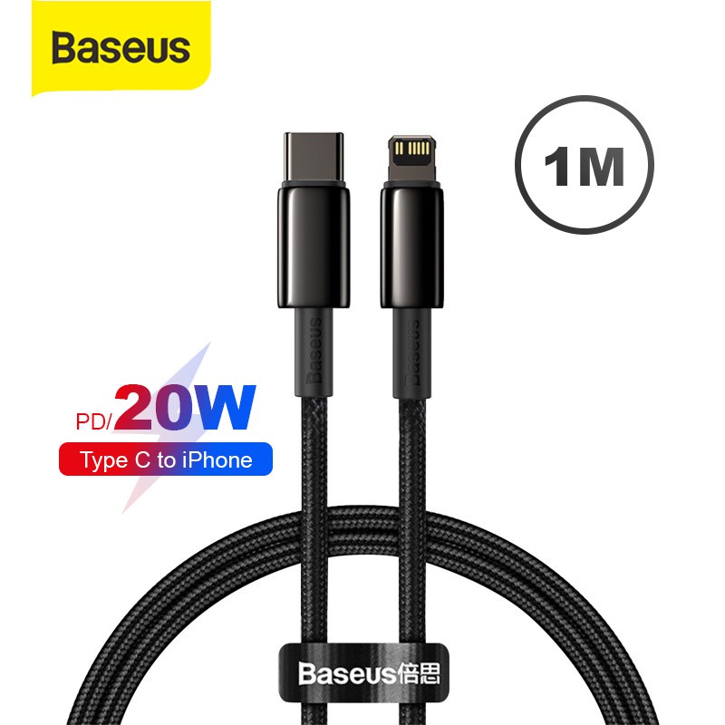 Baseus Tungsten Gold Fast Charging iPhone 12 Kabel Data Type-C to iP PD 20W