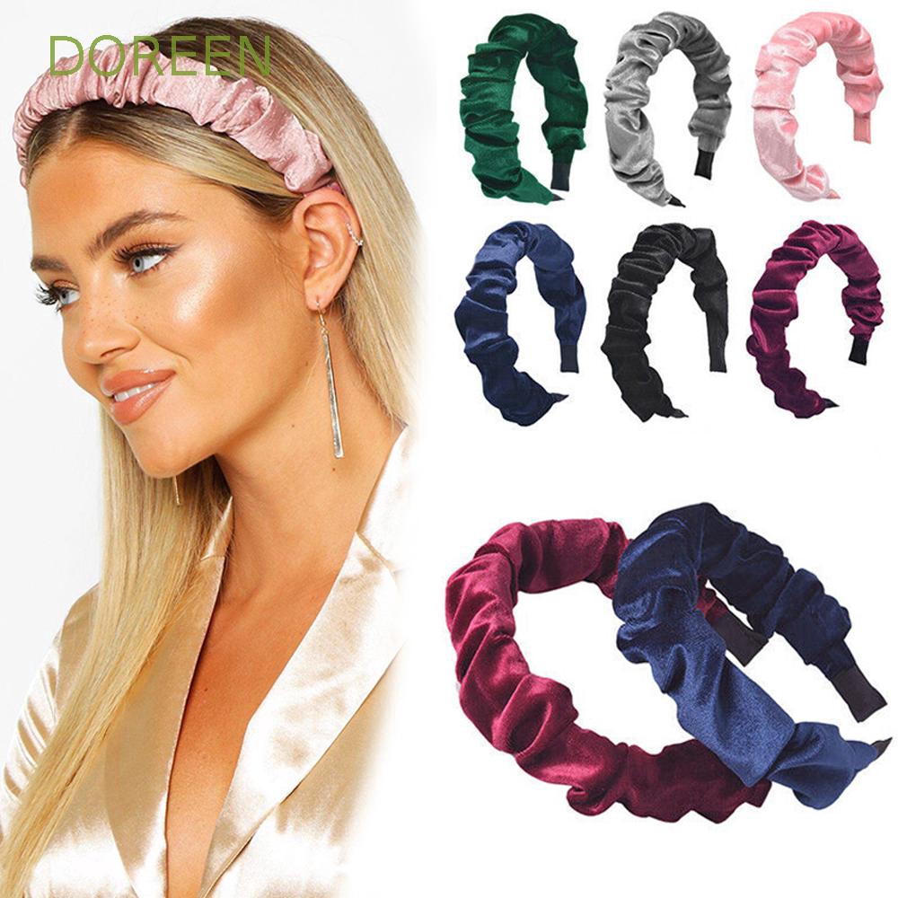 Bando Korea Kerut Scrunchie Headband Aneka Warna