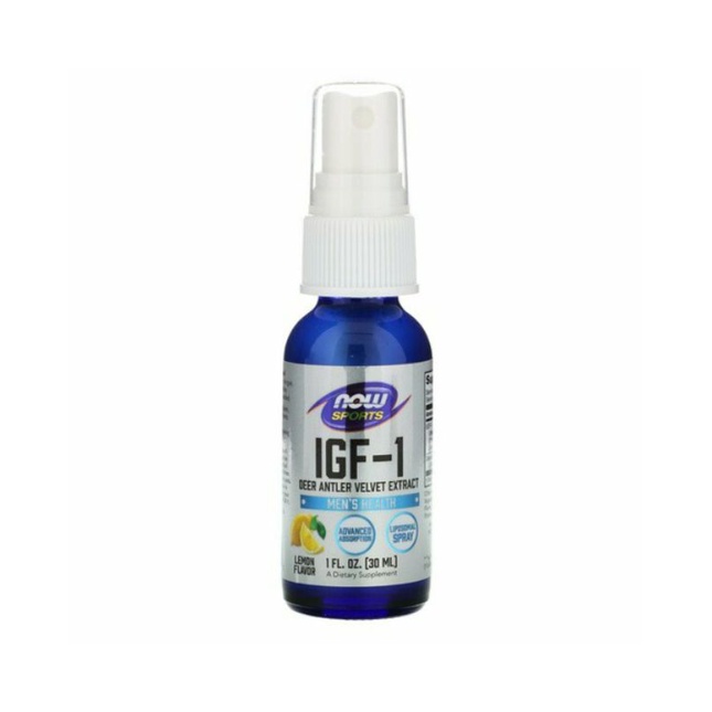 MGH HGH IGF1 Now IGF-1 Deer Antler Velvet Extract, Lemon Flavor 1 fl oz (30 ml) Human Growth Hormone