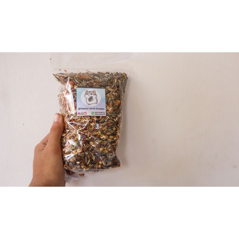 Makanan Hamster Mix 500gr, Ekstra Fish Oil / BEBAS KUTU by HGS