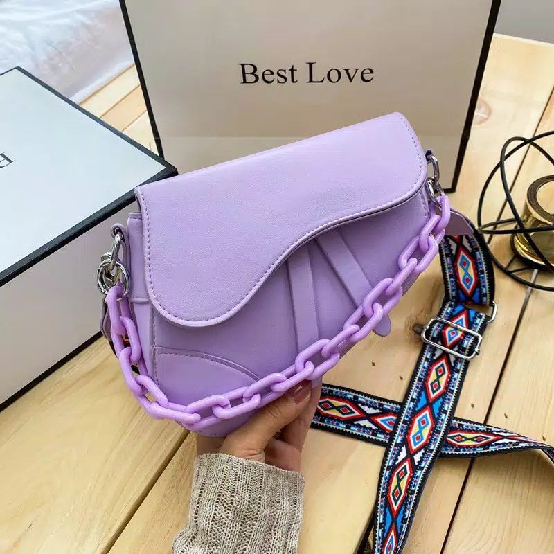 COD-Tas Selempang Wanita Import Rantai Unik Bergaya 7270