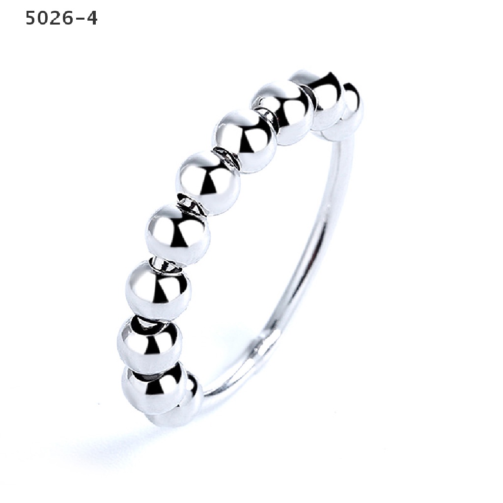 5026-4 Geometry Beads Ring Rotate Anti Stress Anxiety Men Women Ring Fashion Jewelry 5026-4