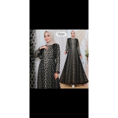 ozias gamis polkadot mewah/gaun lebaran