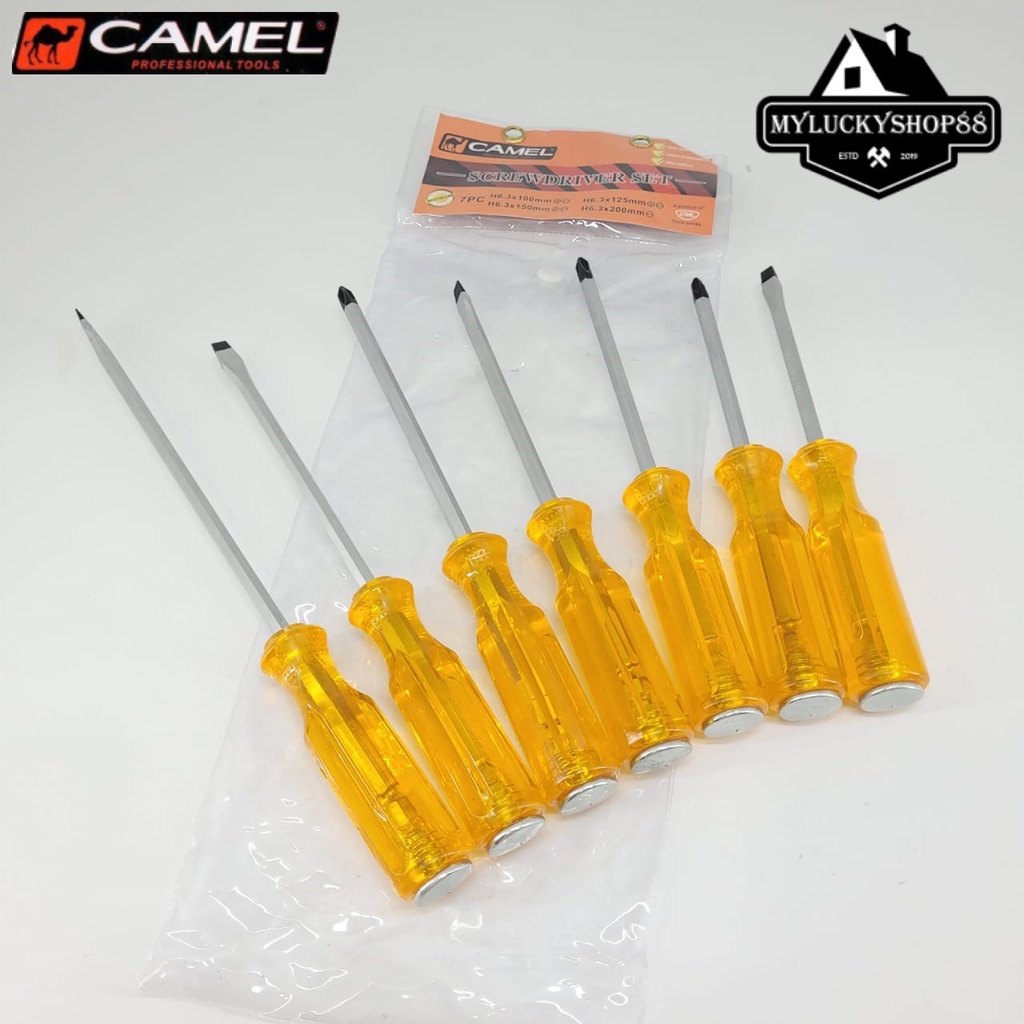 Camel Obeng Ketok Set 7 pcs Screwdriver Go Thru Tembus 7pcs Getok