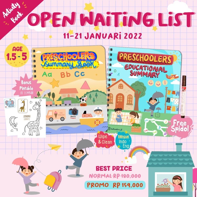 PRESCHOOLERS Summary And Educational BOOK - preschooler workbook - worksheet