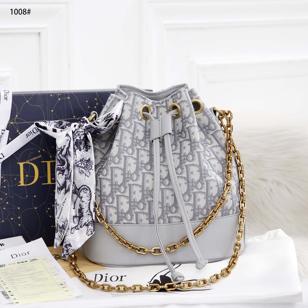 C D Drawing Bucket Bag Oblique Canvas #1008
