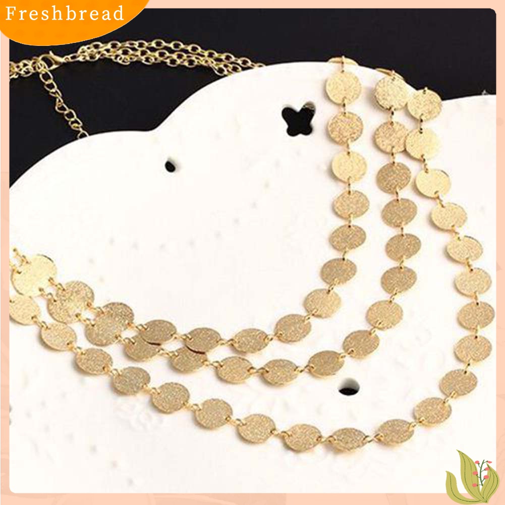 [TERLARIS]Fashion Women Sequin Coin Pendant Multilayer Long Chain Necklace Jewelry Gift