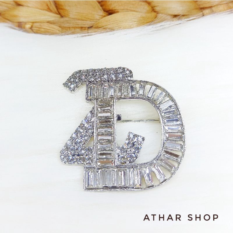 Bros B,bross button,pin Bros buttonscarves-Zd kristal silver