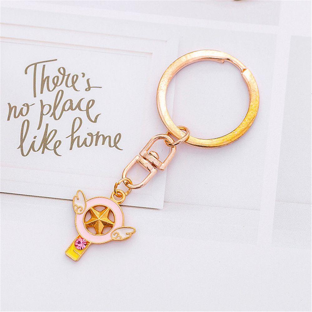 R-flower Key Girly Heart Pendant Gantungan Kunci Logam