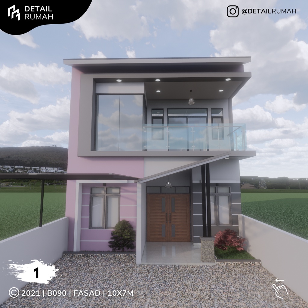 Jual DESAIN RUMAH 2 LANTAI KONSEP MODERN MINIMALIS 10X7 METER Indonesia Shopee Indonesia