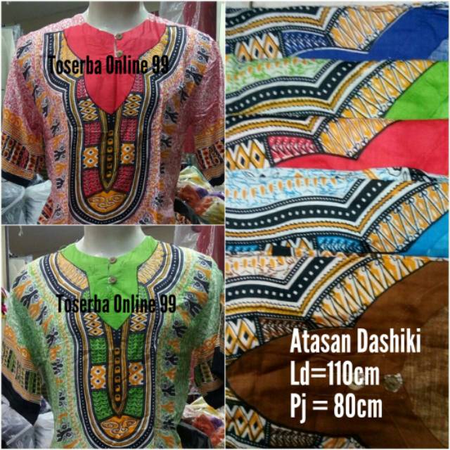 GARANSI TERMURAH Baju Bali Dashiki Dasar Putih Random