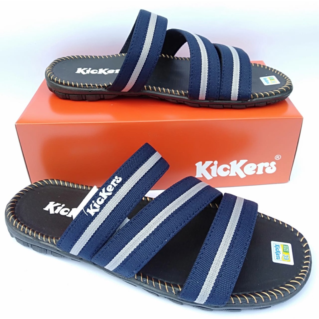 Sandal pria kickers sendal slide original selop casual dewasa slop distro terbaru murah kekinian COD