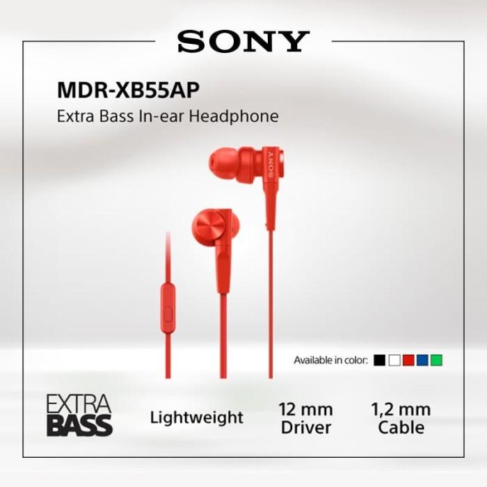 Earphone | Sony Mdr-Xb55Ap Extra Bass Earphone / Xb55Ap / Xb-55Ap / 55Ap