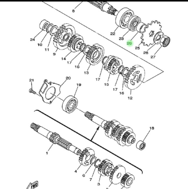 BOSH BOS GEAR GIR DEPAN RX KING RXK RX K ASLI ORI YAMAHA 90387 20491