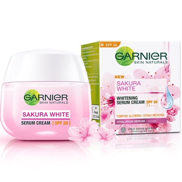 ★ BB ★ Garnier Sakura Whitening Serum Cream SPF30/PA+++  - 50 ml [ Untuk Kulit Cerah Merona ]