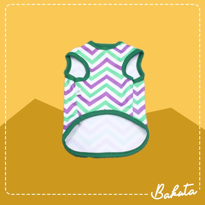 Baju Kucing Model Kaos Motif Tank Zig-zag Warna Warni (Boleh Request Kombinasi Warna) | Zigzag Tank Bakuta