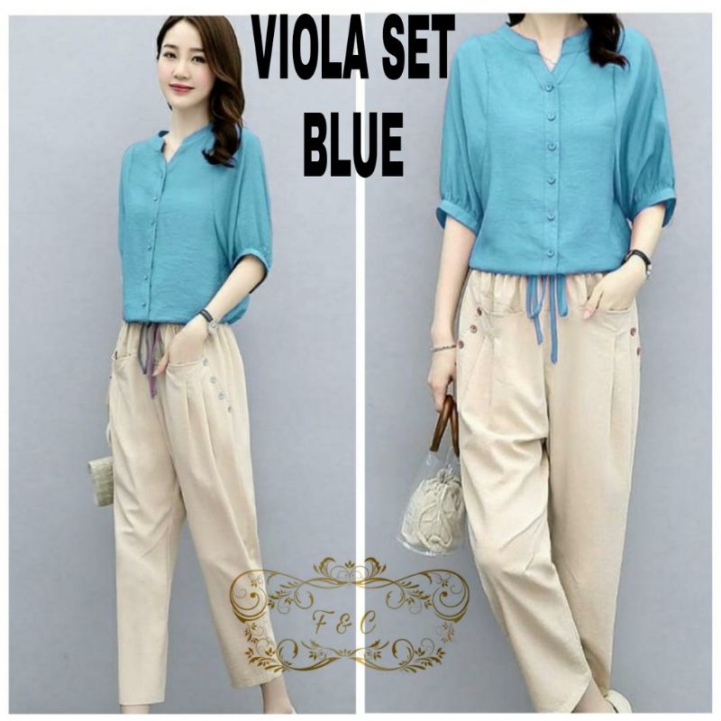 SETELAN VIOLA SET FD/SETELAN BAJU KANTOR WANITA SETELAN TERBARU/SETELAN KOREA STYLE/SETCEL MOSCREPE