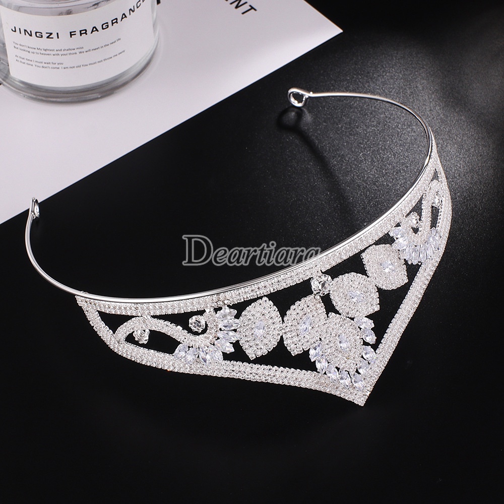 Mahkotatiara Rambut Hias Berlianzircon Berkilau Longgar Untuk Pengantin Wanita