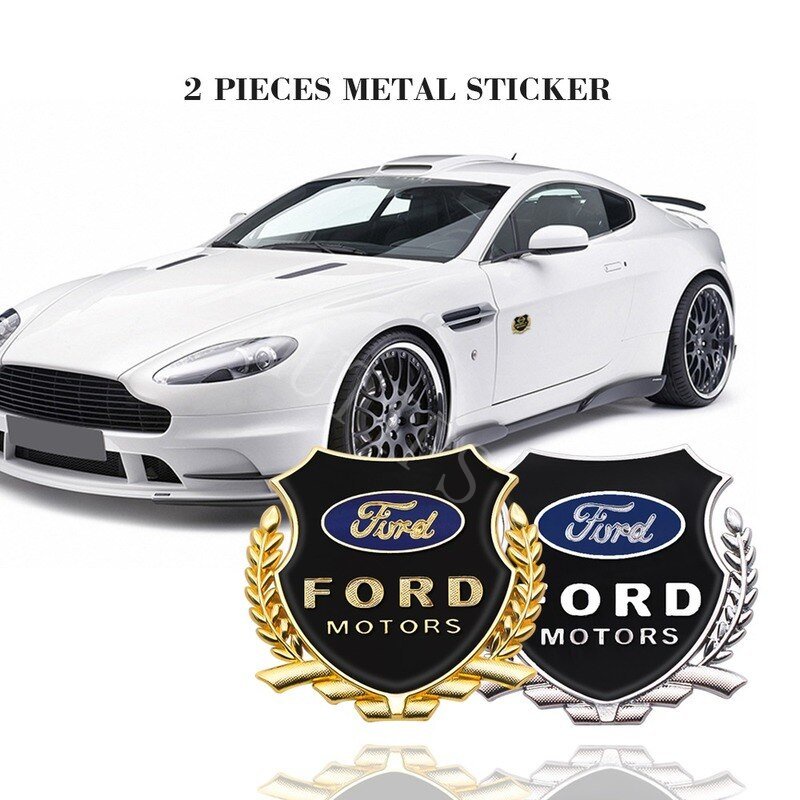 2pcs Stiker Logo 3D Bahan Metal Untuk Mobil Ford Focus Everest Mustang Fiesta Ranger