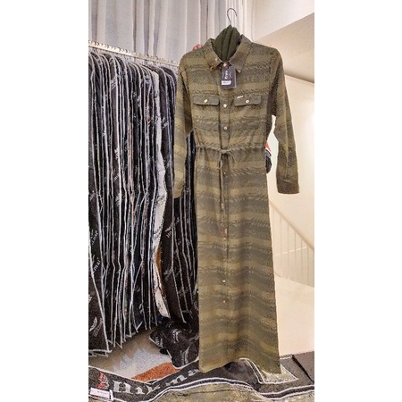 Ready Hanya L green Abaya Hikmat Original C8895