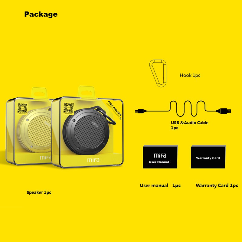 LARIS Xiaomi MIFA Waterproof Bluetooth Speaker with Carabiner - F10