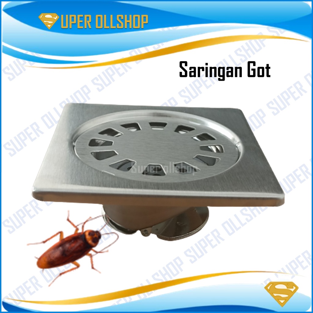 Saringan Got Stainless Anti Bau Serangga Kecoak Floor Drain Tebal Sargot Lantai Kamar Mandi Toilet