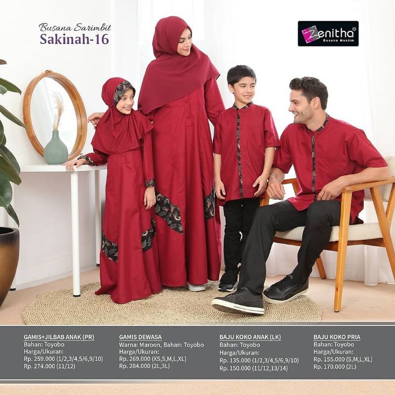 BUSANA MUSLIM SARIMBIT ZENITHA - SAKINAH 16 MAROON
