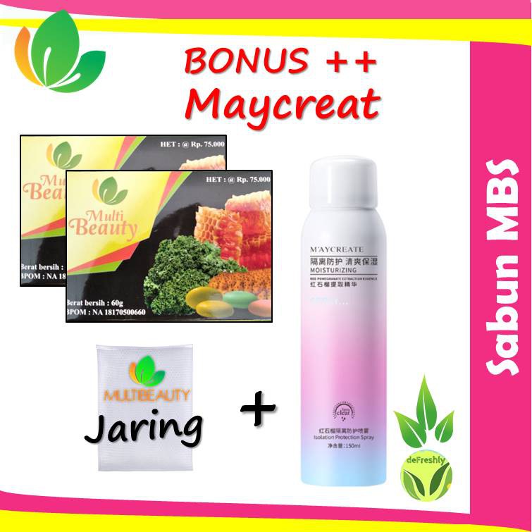 PROMO Sabun MBS Bonus Maycreate Whitening Spray - Dapat 2 Sabun Multibeauty