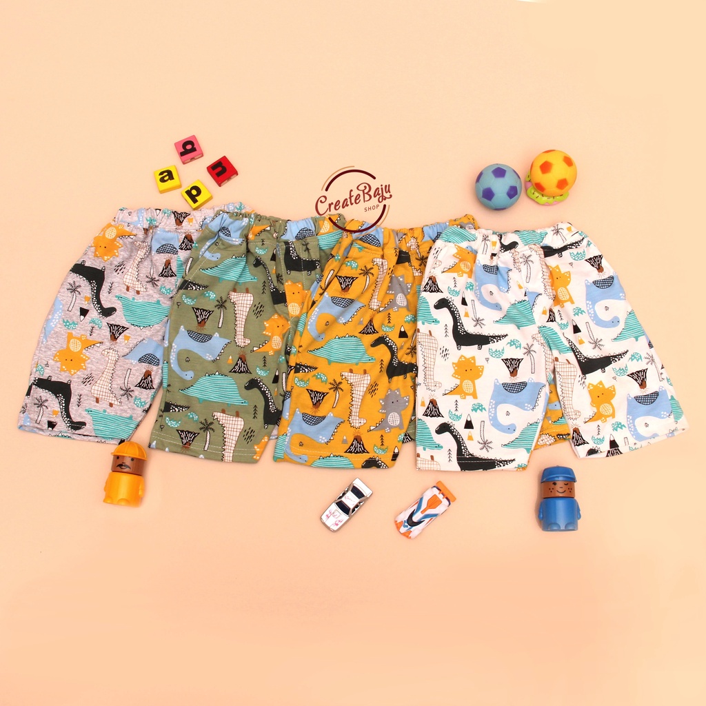 4.4 MEGA SALE CELANA PENDEK ANAK PRINTING DINO KELAPA CELANA SANTAI ANAK LAKI 1-5 TAHUN FASHION