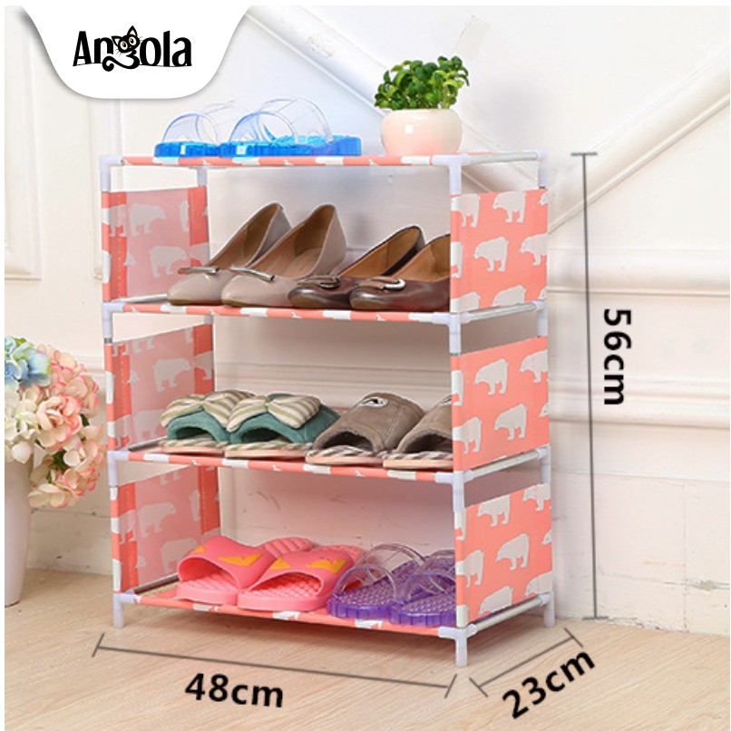 Rak Sepatu Kain Payung Holder 3 Susun 4 Tingkat Rak Buku Penyimpanan Multifungsi Shoe Rack S2 Shopee Indonesia