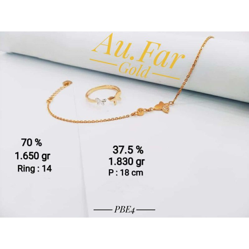Fashion Aksesoris Wanita Perhiasan Cincin Emas Kadar 700 dan Gelang Emas Kadar 375