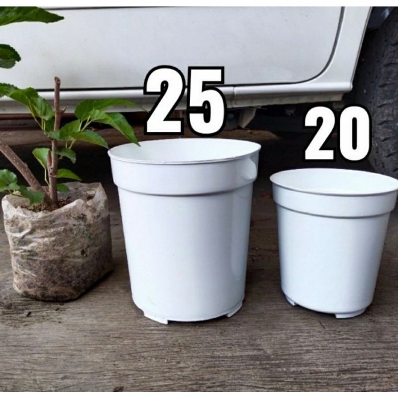 Pot tinggi putih 20 cm, pot bunga tanaman tinggi 25 &amp; 20, tebal