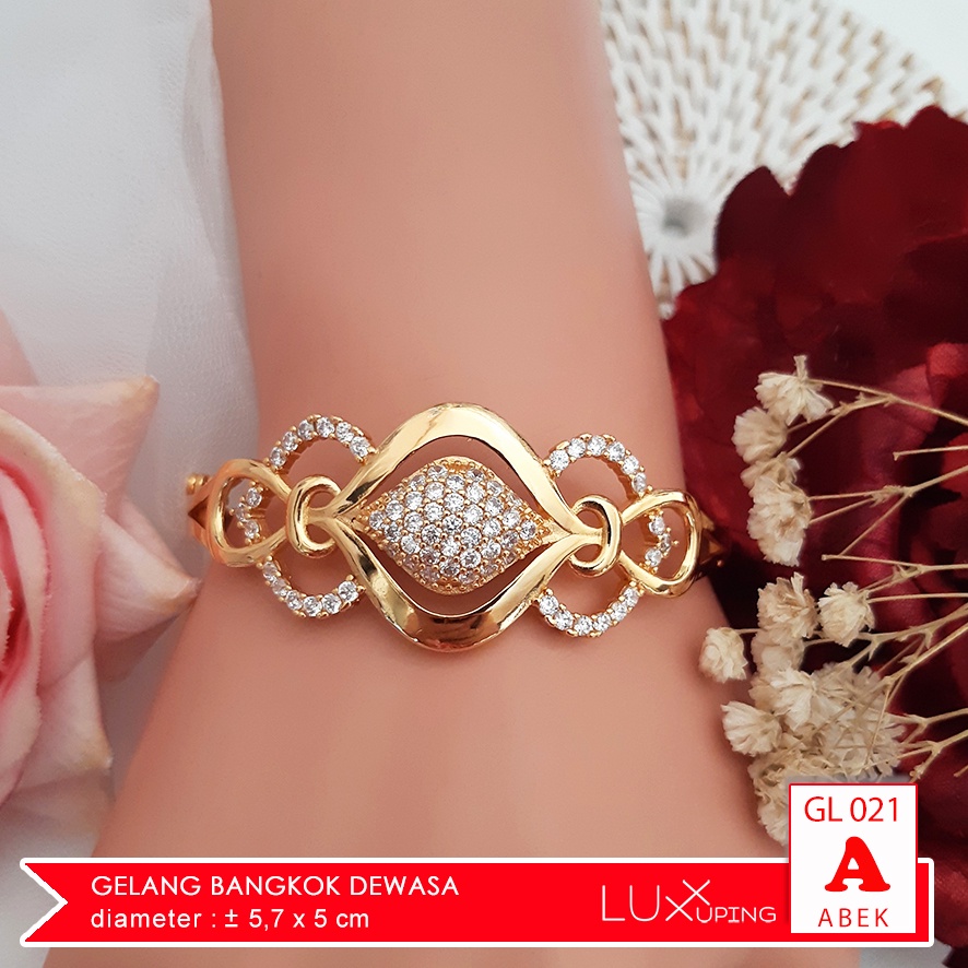 GL 021 Gelang Bangle Dewasa Gelang Bangkok India Cantik Perhiasan Imitasi Lapis Emas - Luxx Xuping