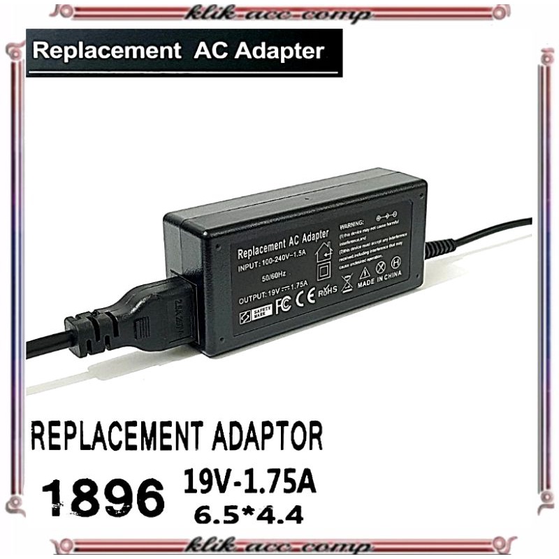 AC Adaptor Charger Untuk TV Monitor LG 19v-1.7a(1896) Free Kabel Power