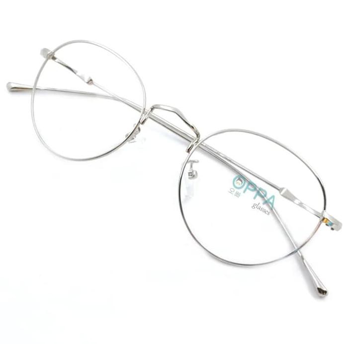 Frame Kacamata Korea Pria Wanita Oppa Op02 Fwhgd Putih Bulat Fashion