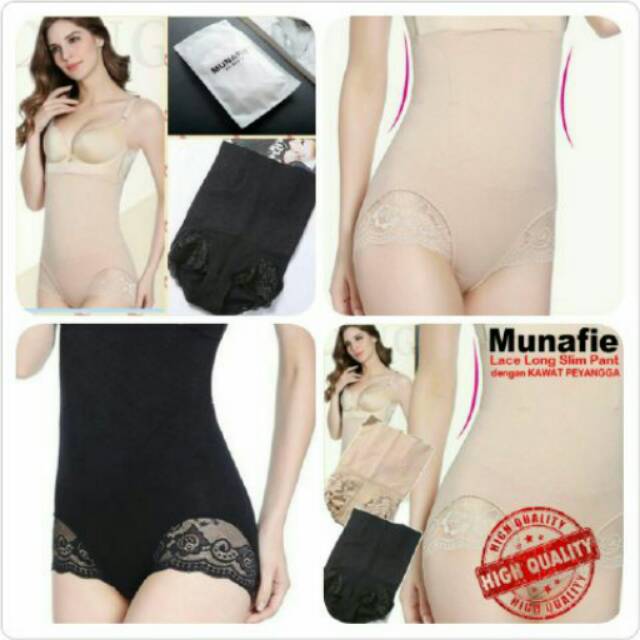 KORSET MUNAFIE LONG LACE SLIM PANTS - DENGAN KAWAT PENYANGGA PELANGSING PERUT PINGGUL