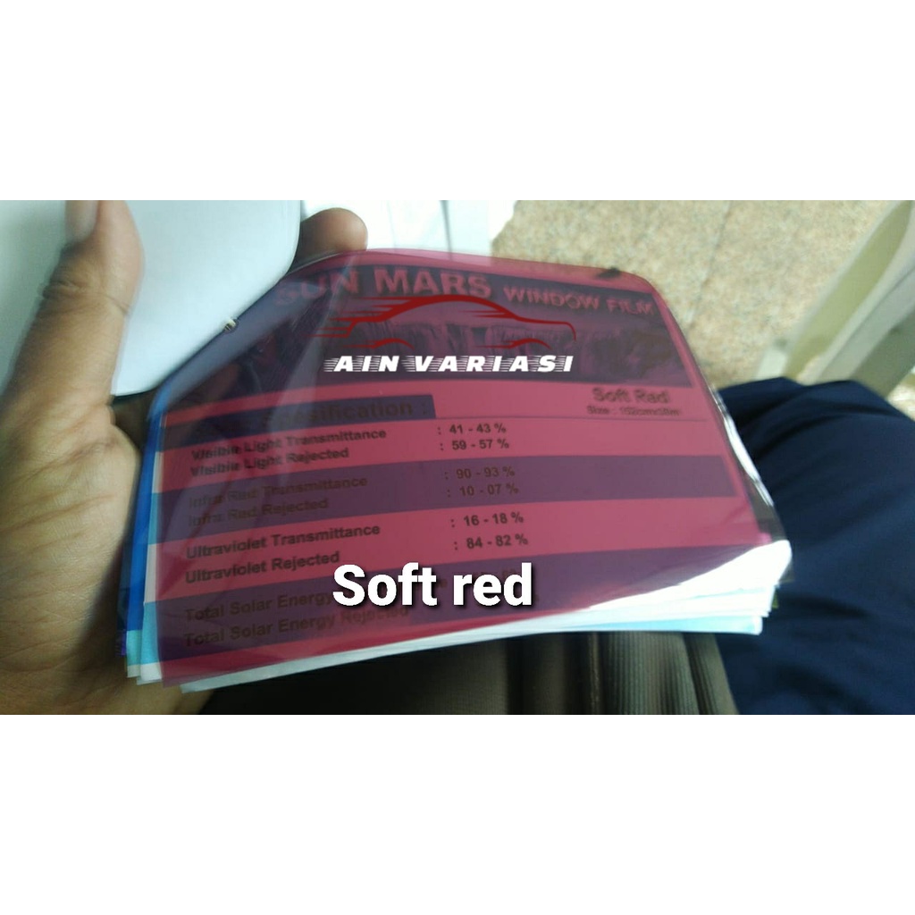 Stiker kaca film mobil jendela rumah gedung kantor ruko sun mars soft red fashion terbaru