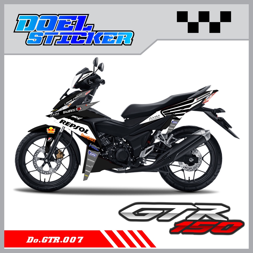 STICKER STRIPING GTR 150 - STICKER STRIPING LIST VARIASI HOLOGRAM , CROME GTR 150 DOEL 007