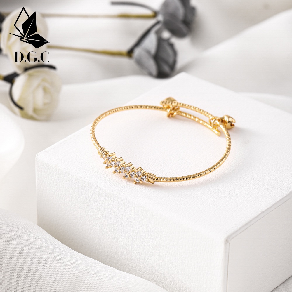 ✨D.G.C✨♥Gelang Tangan Titanium Anak Perempuan Aesthetic Korean Style Mewah Berlian Imitasi Emas Aksesoris Bayi Jewelry D530