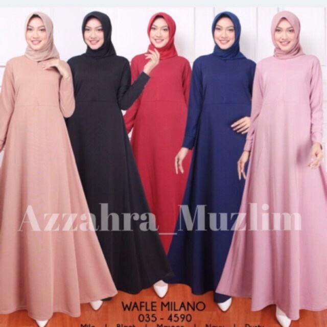 Gamis Jersey Polos Jersi Mat Super Tebal Mayung Klok fashion muslim warna hitam ukuran L - XL