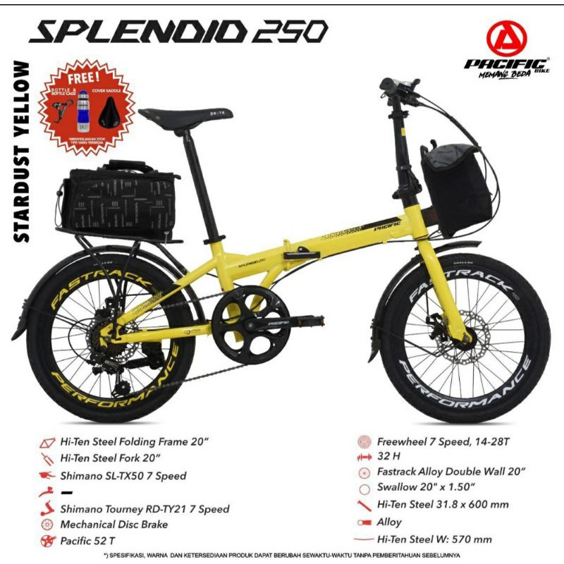 Sepeda Lipat 20 inch Pacific Splendid 250 7 Speed Double Disc